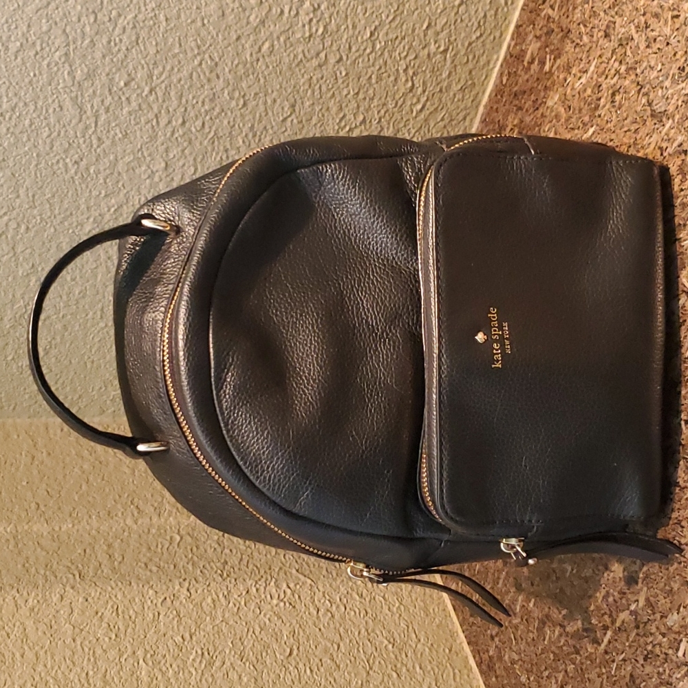Kate Spade Black Leather Backpack Purse
